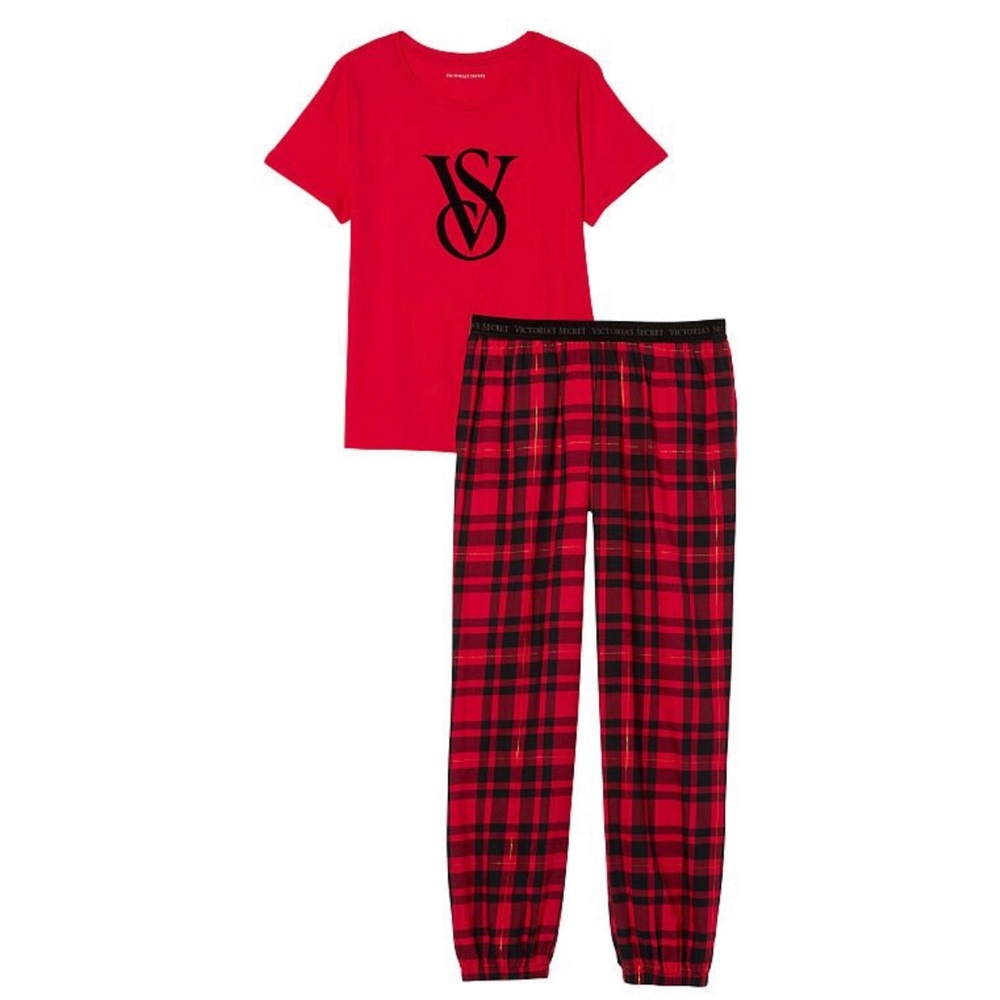 Victoria’s Secret Flannel Tee-Jama set, New With Tags, Large, L, PJs, pajamas